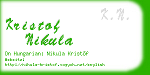 kristof nikula business card